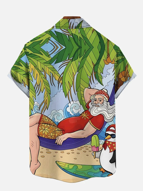 Men's Christmas Funny Graphic Short Sleeve Hawaiian Shirt